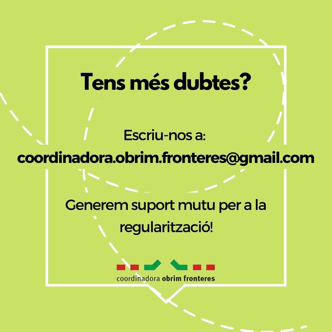 CoordinadoraOF's tweet image. Presentació candidatures del 9 al 31 de gener ⏳
Obrim els MD i el correu per a entitats, AFAs, petites associacions… que vulguin implicar-se en #AcolXTotes i necessitin suport
📩 coordinadora.obrim.fronteres@gmail.com 

#RegularitzacioXTotes #ACOL #impactesocial #dretaltreball