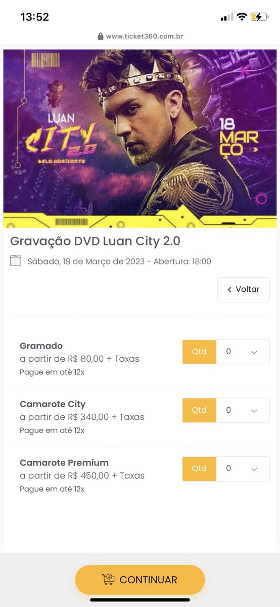 📌 ATENÇÃO: JÁ HOUVE ALTERAÇÃO NOS VALORES! 🥲 #luansantana #luansantanabh