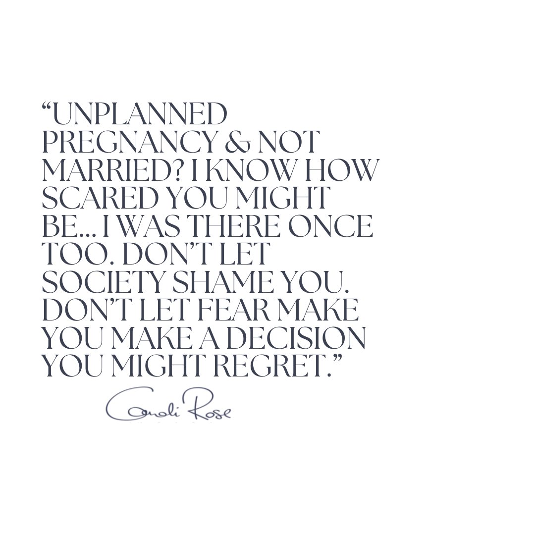 You are not alone. There are SO many of us single parents out here now. You have a community and support. You have all of us. 
———

#candirosemedia #abortion #unplannedpregnancy #pregnant #prolife #prochoice #pregnantandafraid #ineedhelp #afraid #pregnancyoptions  #shame