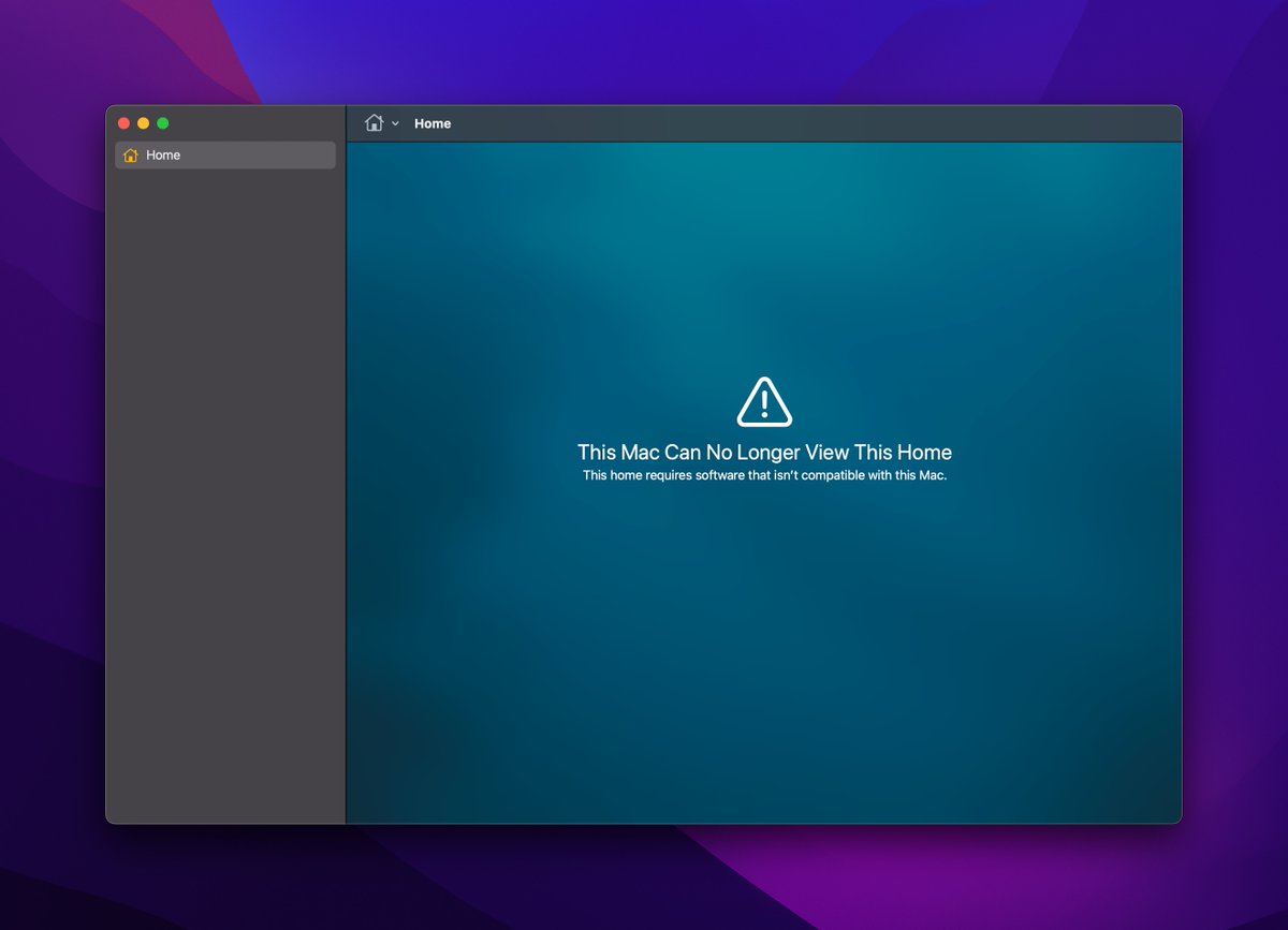 Wow. So I guess my home got updated with iOS16. Now I cannot access it from my 2016 MacBook Pro that cost me $4k because it's stuck running Monterey. Not cool <a href="/Apple/">Apple</a>!
