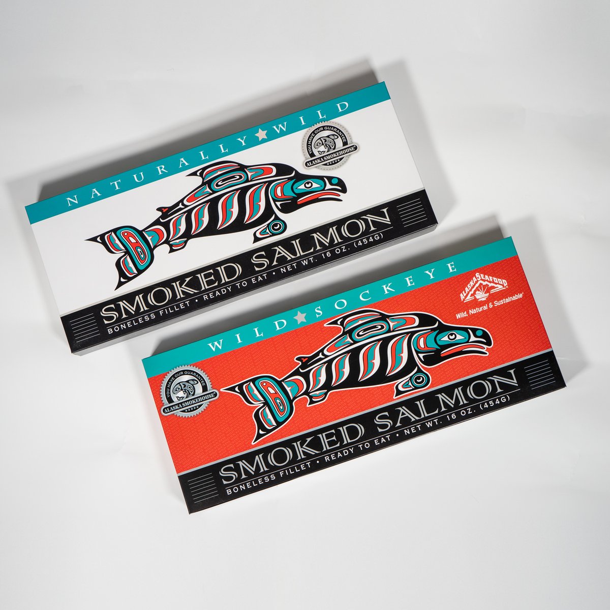 Rayacom's tweet photo. Just got our new Smoke Salmon packaging and the printing quality is 🔥🔥🔥 Vibrant colors and crisp lines make this packaging pop. Can't wait for you all to try our delicious Smoke Salmon and see the packaging in person. #smokesalmon #packaging #quality #foodie https://t.co/aOMjGpL9ac