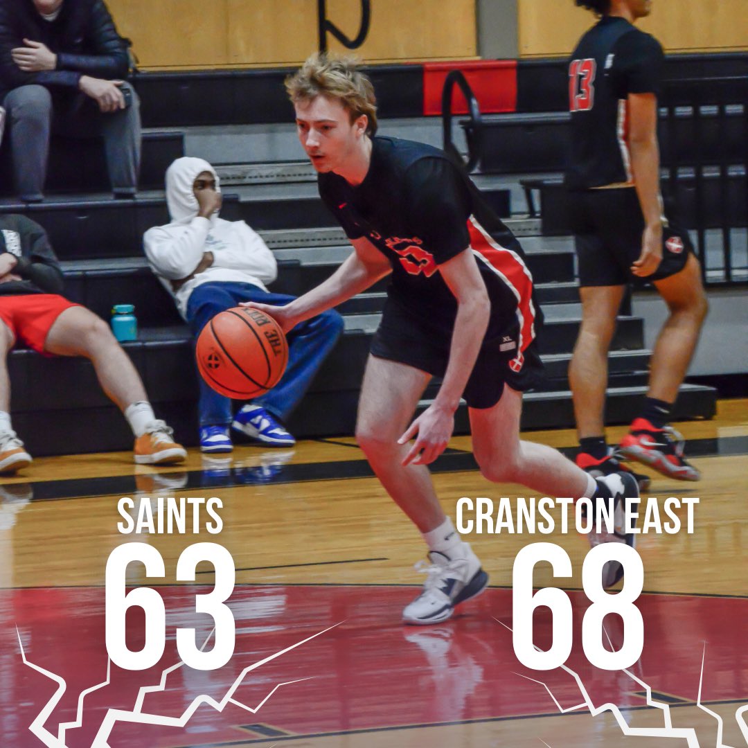 Boys’ varsity played an excellent game yesterday but fell short just at the end to a tough Cranston East squad. The team was led by Beckett Lyons and John O’Leary who scored 15 points apiece. #GoSaints🏀