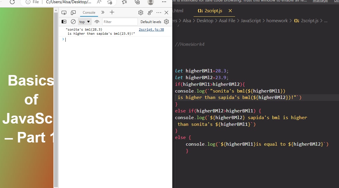 Alsa20064's tweet image. This is the fourth homework about Javascript I taught by @E_Ehrari 
he explained perfectly
@E_Ehrari
@CodeToInspire 
@f_forough
#AfghanGirlCode