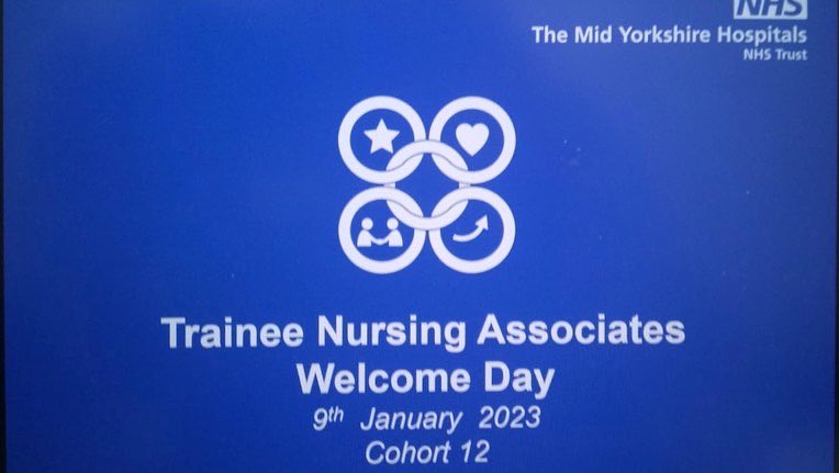 PDEUteam's tweet photo. Mid Yorkshire and the PDEU team are extending a very warm welcome to our 12th cohort of Trainee Nursing Associates! We can’t wait to support you through your programme 🎉🌟 https://t.co/GgwbxYDBmd