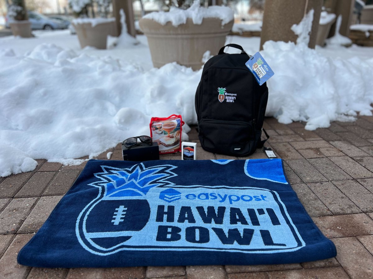 easypost's tweet image. We found a few extra swag bags in the closet! Instead of wearing three backpacks and wrapping myself up in three #hawaiibowl towels at the same time, we're giving them away. Comment and retweet this bad boy and you'll get a chance to win!

*snow not included