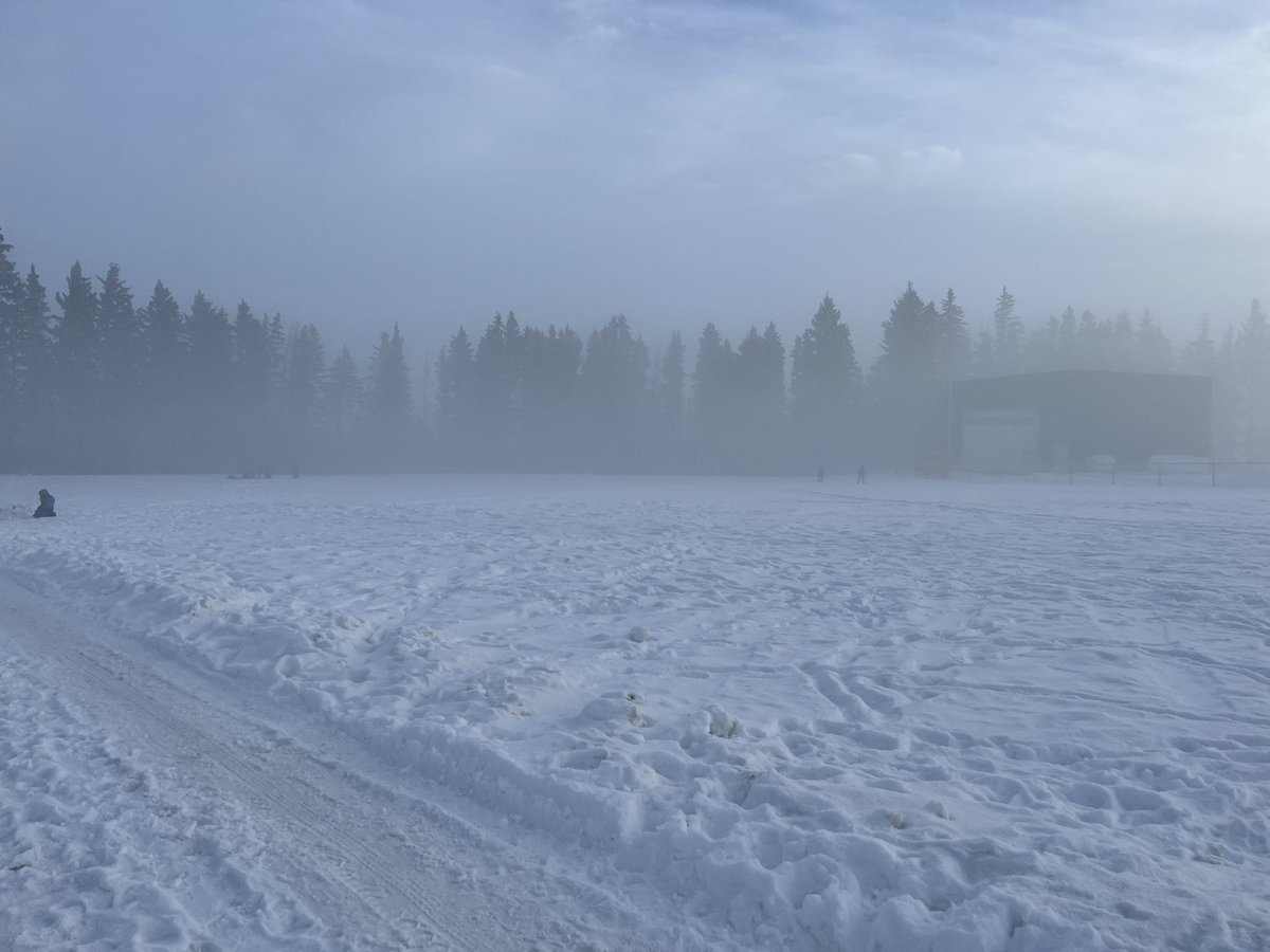 Supervising recess in the fog. It’s like playing a giant game of hide and go seek #principaldays
