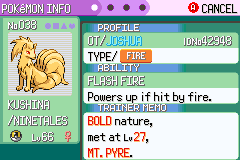 NesuimaruVul's tweet image. Everytime I get a Vulpix and it is a girl, I have Her Kushina. Yes, I am a Dweeb #Kushina#EmeraldaAgain #Ninetails #PokemonEmerald #MtPyre #Bold