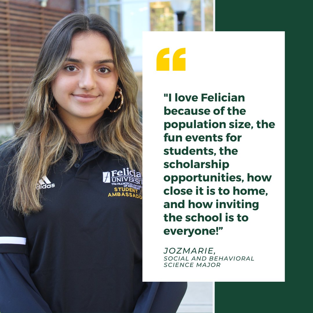 There's still time to register for our Undergraduate Information session, this Saturday at 10am! ⏰ 

Jozmarie found endless possibilities at Felician, what are you waiting for? 

You can register today here connect.felician.edu/register/?id=7… 👆