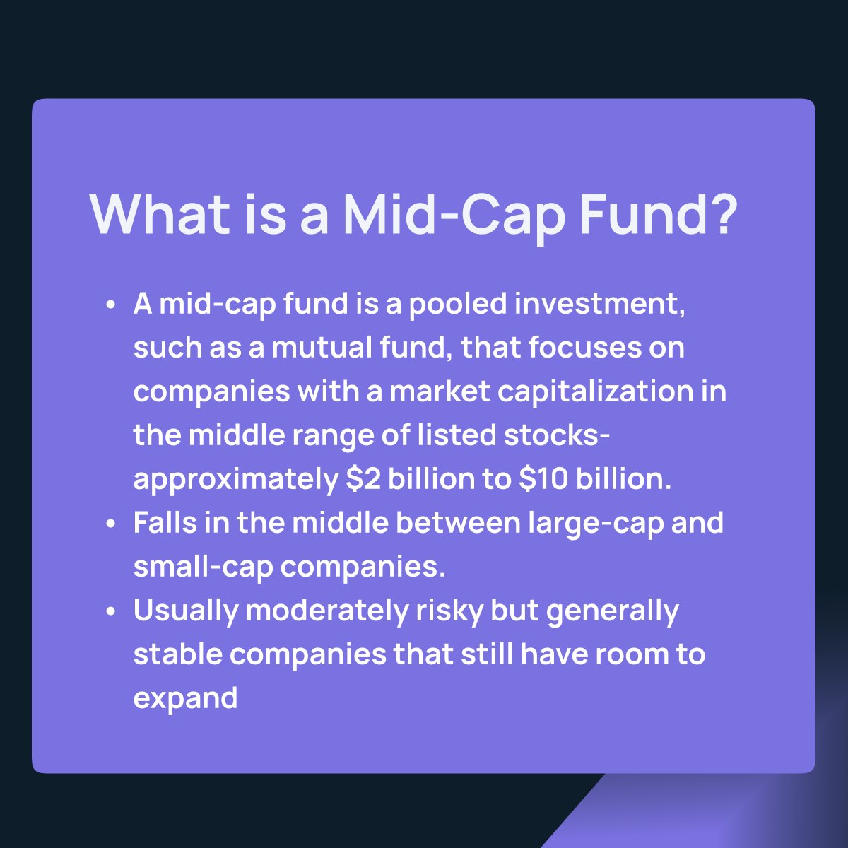 OvalXtrading's tweet photo. Term of the week: Mid-Cap Fund 📗 Find out below what it is, benefits &amp; drawbacks 👇 

source: https://t.co/YGjPEy3zpf, https://t.co/rjFjkyeWEK 
68.61% of retail CFD accounts lose money. https://t.co/9dx3WwxRAO