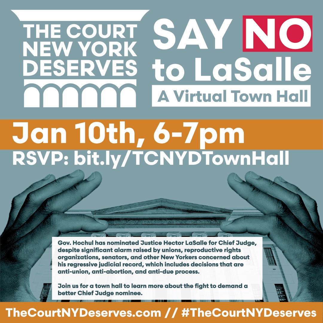 ProgressSchdy's tweet photo. We're asking @SenatorBreslin to join the more than 70 Latinx leaders, 100+ repro and gender justice orgs, immigration activists, labor unions and others in publicly and unequivocally opposing Hector LaSalle for Chief Judge. #TheCourtNYDeserves https://t.co/w472gAPB4K
