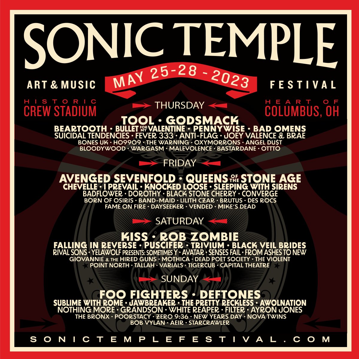 SEE YOU IN COLUMBUS ⚡️ Passes for @SonicTempleFest will be on sale this Friday, January 13th at 12pm EST.