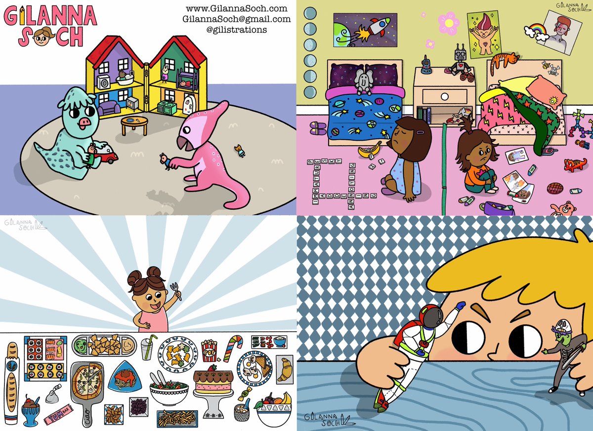 #portfolioday !! Always on the lookout for children's illustration projects (board books and picture books in particular.)

If you're looking for an artist with a bold, graphic style, you can see my full portfolio at GilannaSoch.com

#childrensbookillustrator