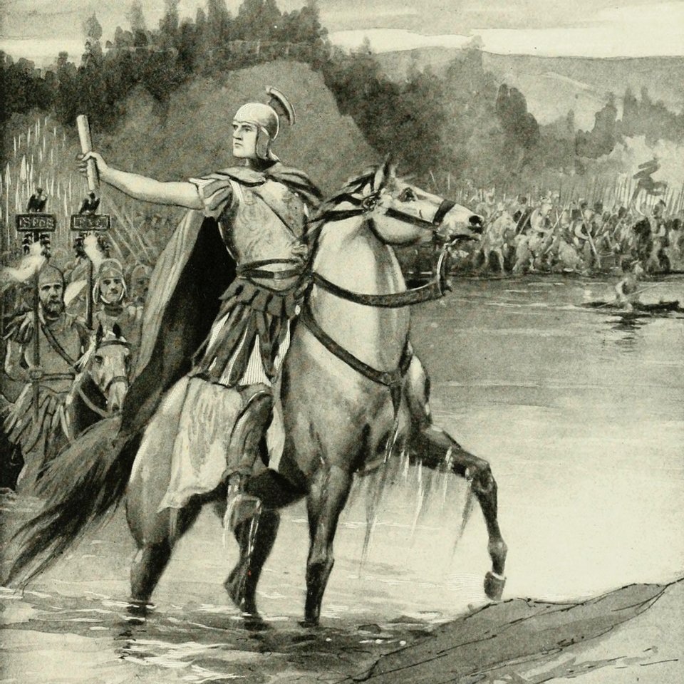 #OnThisDay in 49 BC, Roman general Julius Caesar led his army across the river Rubicon in northern Italy, defying the Senate's order to disband his force and return to Rome.⁠