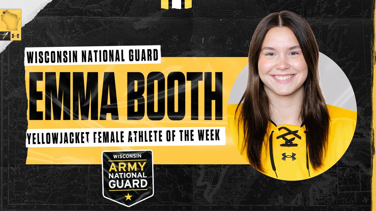 Congratulations to this week's <a href="/SuperNatGuard/">SuperiorNationalGuard</a> Yellowjacket Women's Athlete of the Week, Emma Booth of @WomensHockeyUWS.

Read: bit.ly/2zz0FjF

#WeAreSuperior