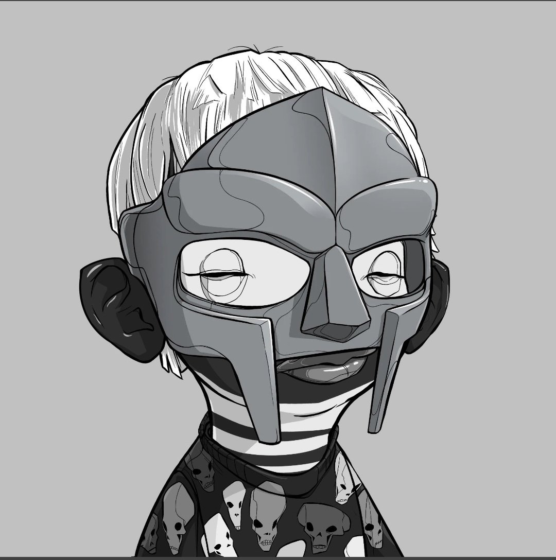 krypto_vagabond's tweet image. I tried so hard to wait to show this bad boy off but I can't hold out any longer. I present to you another beautiful custom of my, @AlphaAcademyNFT kid done by: @Jack1nTheBox_. My Neue #AlphaKid remixed w/ #DOOM and the skull sweater, grayed tf out. 😍Custom full house? 👀