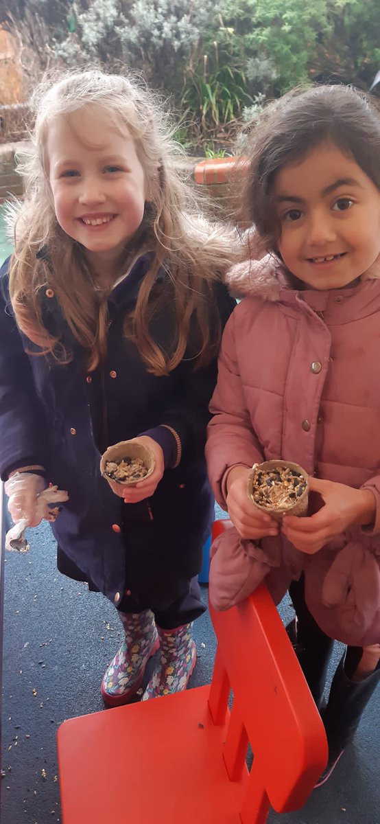 LEOforestschool's tweet image. At Forest School today the children @CCIacademy have been learning the names of the common garden bird’s. We had fun making sticky bird feeders using seeds and fat as well as popcorn chains.
#BigSchoolsBirdwatch #RSPB_learning 🐦🦜