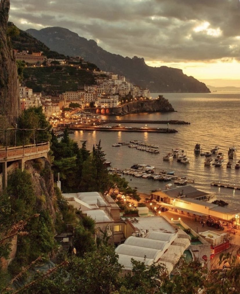 Sunset in Amalfi coast, Italy