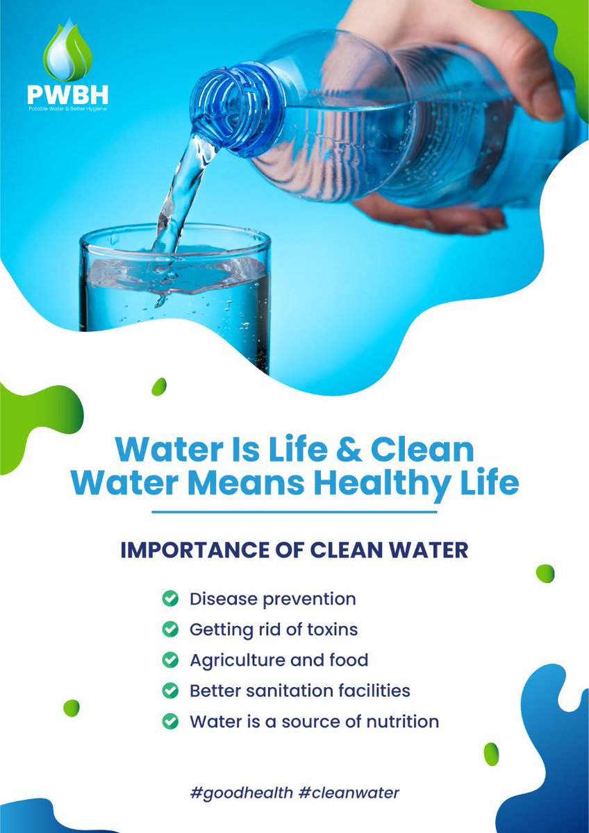 pwandbh's tweet photo. #cleanwater #potablewater #drinkclearwater 
#stayhealthy #bettersenitation #pwbh 
#betterhealth #healthylife #safeworld 
#potablewaterandbetterhealth https://t.co/7VkUC0wxhw