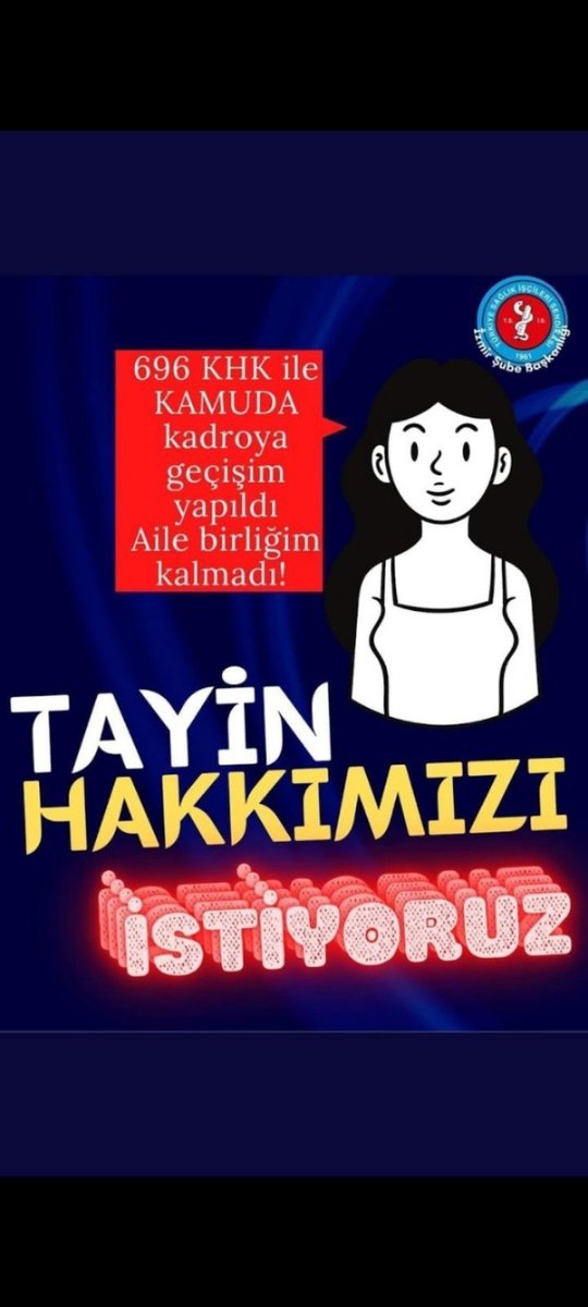 DuyguYl27881605's tweet photo. #KamuİşçisiÇözümBekliyor 
Sayın Cumhurbaşkanım @RTErdogan Sayın Bakanım @vedatbilgn 696 KHK’lı 4D li işçiler tayin mağduriyeti yaşıyor lütfen sesimizi duyun https://t.co/CYqwbk3Ydl