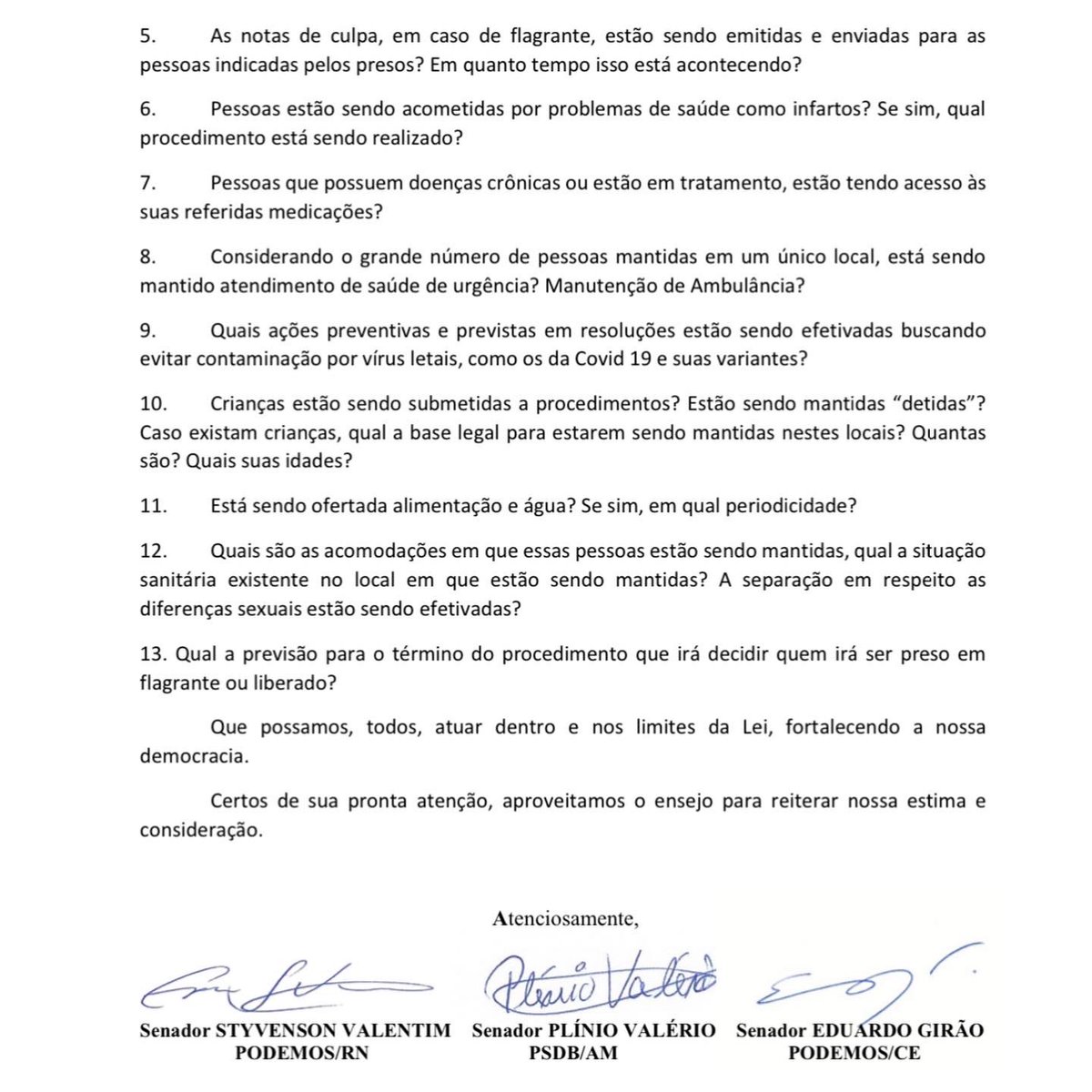COBRAMOS IMEDIATA EXPLICAÇÃO DO GOV.LULA S/DESUMANIDADE C/BRASILEIROS.Não é pq repudiamos os atos de violência q devemos permitir transgressões até contra idosos e crianças q sequer estavam na Esplanada domingo e sim nos quartéis pacificamente.Acionamos tbém PGR e DPU. Paz &amp; Bem