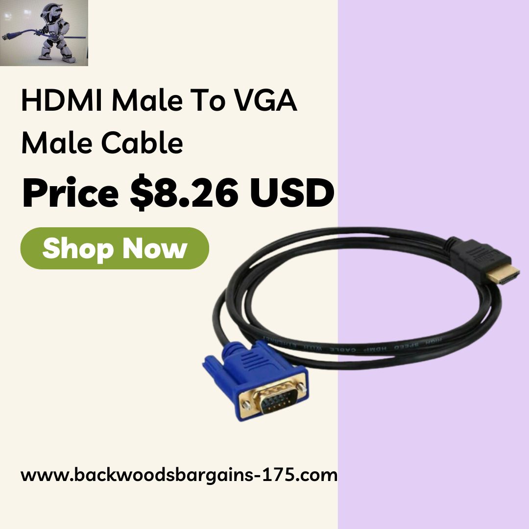 HDMI Male To VGA Male Cable...
Visit: backwoodsbargains-175.com/products/hdmi-…
#spycamera #wirelesstransmitter #wirelessmouse #wirelessrechargeablemouse #bluetoothearbuds #sunglasses #ThinkUnitedInc #ThinkUnitedServisces