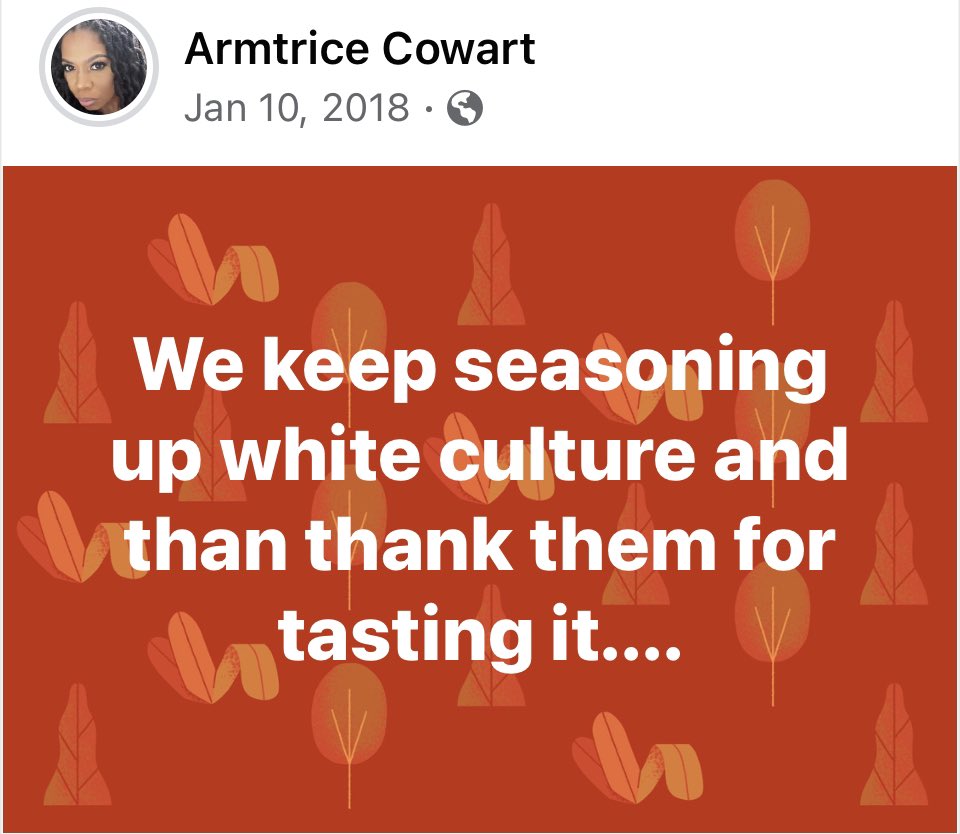 armtricecowart's tweet photo. #blackculture #saltless #valture #Black #blackwomen #blackmen #BlackTwitter https://t.co/yIDJE5t6Sp