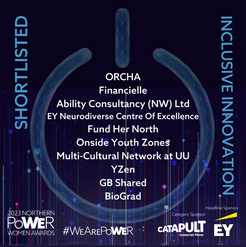Great way to start the new year! EY's Neuro-Diverse Centre of Excellence (NCoE) has been shortlisted for Inclusive Innovation by the 2023 @NorthPowerWomen Awards 

Congrats & best of luck to our NCoE team & all those shortlisted. Look forward to the #NPWAwards on Mon 20 March.