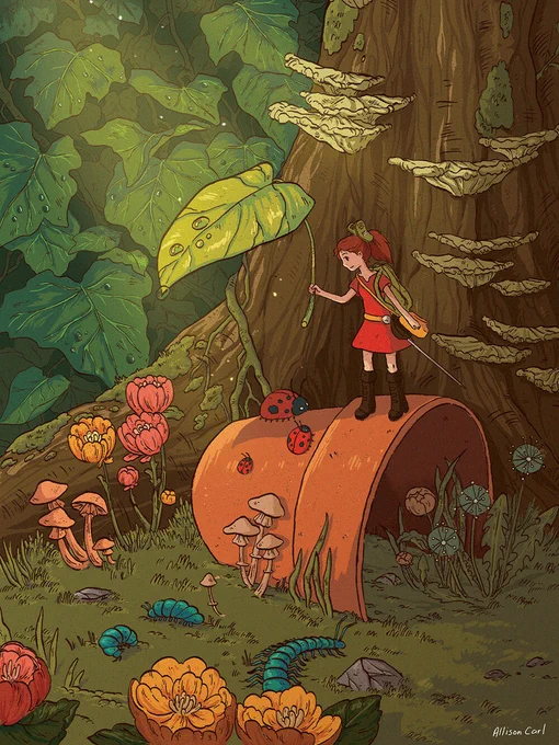 Hi #PortfolioDay ! I'm allie, a freelance illustrator available for work this year. I would love to work on book covers, bg layout, posters, tabletop games, and picture books  allisoncarlart.com   