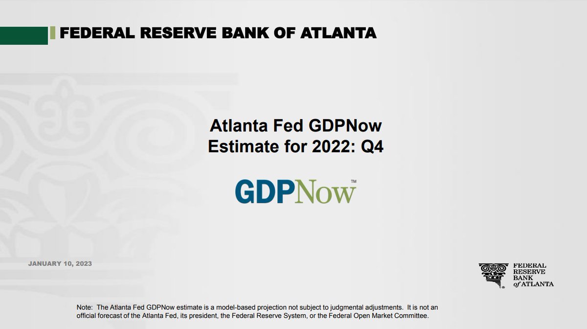 AlphaTrader00's tweet photo. Atlanta Fed document Jan 10, 2023:
Atlanta Fed GDPNow for Q4: 4.1%, previous estimate: 3.8%
$SPY $QQQ $DJI #BullFlow #Bullish
https://t.co/FKPfQ51Ljj https://t.co/ahnYEq53ug