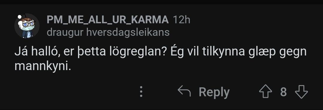 donakelling's tweet photo. Hatursglæpur var framinn á íslenska reddit í dag https://t.co/tTCIiSAd8D