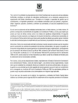 vlasoscuro's tweet photo. Por circular 01/23 Distrito de Bogotá informa que no aplicará la circular conjunta del Gobierno nal. sobre CPS.

Invocan autonomía territorial y prohibición de requisitos adicionales a los de la ley ( Arts 84 y 287 CP)

Continuaran plan de formalización  de acuerdo a su PD. https://t.co/NpYdkWc1Gg
