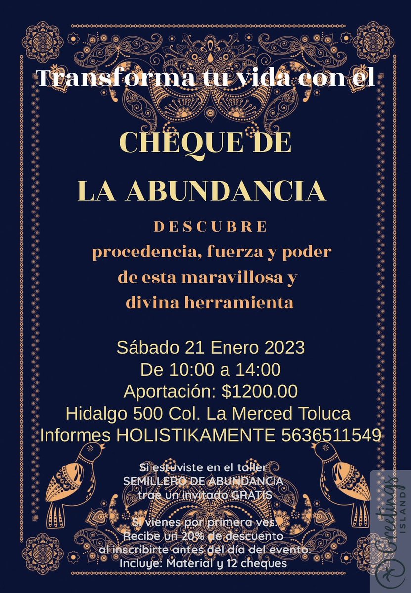 DayanFiru's tweet image. No te puedes perder el curso del #Chequedelaabundancia para iniciar este 2023 con la abundancia en nuestros bolsillos