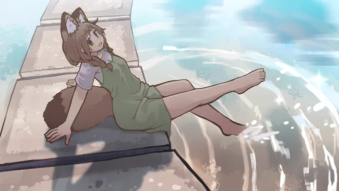 水遊びぽこちゃん#毎日お絵かき練習共有 