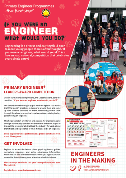 #Engineering is a diverse &amp; exciting field. ‘If you were an engineer, what would you do?’ is a FREE annual, national, competition for #students aged 3-19yrs that celebrates every single entry! Register: bit.ly/3X2l4Yo <a href="/Leadersaward/">Leaders Award</a> #EngineersInTheMaking #STEMed #Teachers