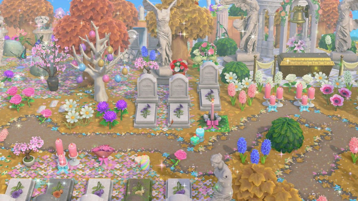 Mizerland's tweet photo. Cemetery...🍁💀🍂

#ACNH #AnimalCrossingNewHorizons https://t.co/tdDsUsW59h