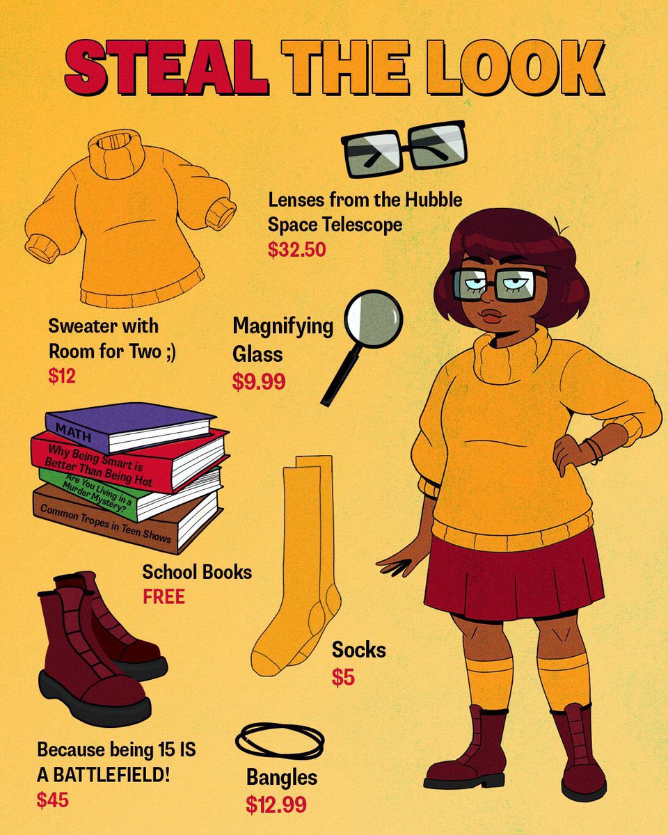 IronAidan07 on X: It looks like Velma is shaping up to be a massive  disaster : Note how it says she's 15, now look at the sweater caption.  Also the first pic
