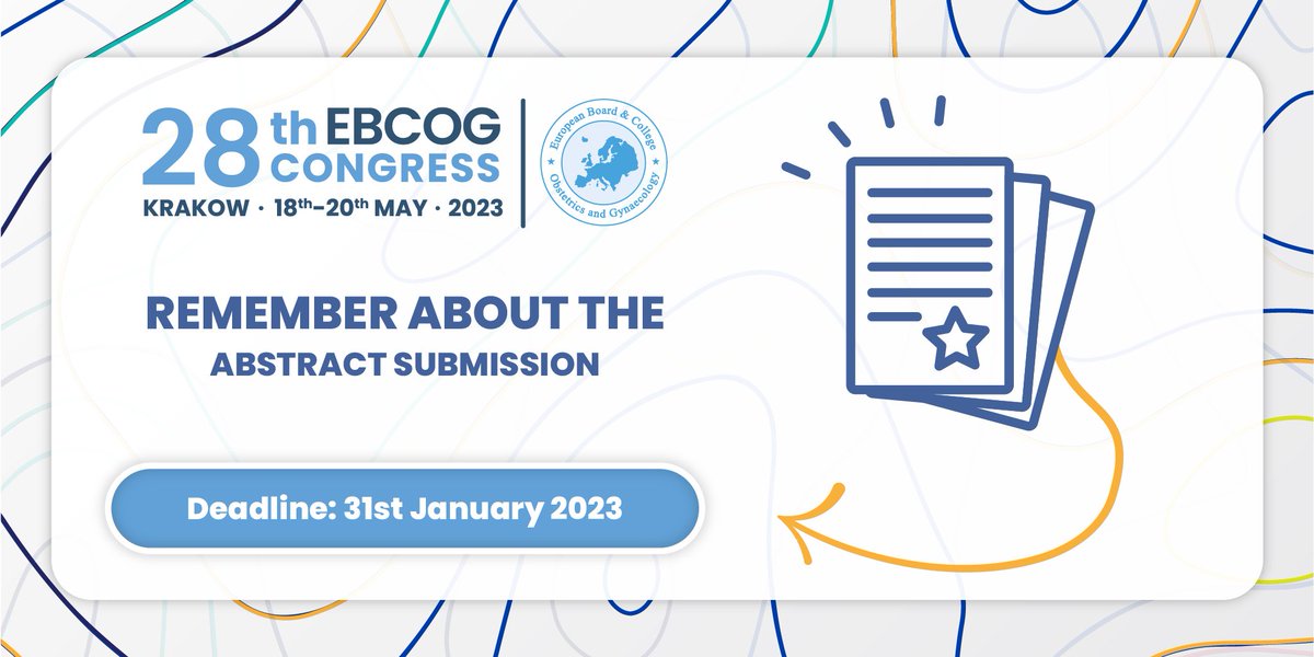 ONLY 3 WEEKS LEFT - submit your abstract before the deadline of 31 January! 

Abstract presenting authors receive the best registration pricing so don't delay and submit today.

#EBCOG2023 #obgyn <a href="/EntogExc/">ENTOG_Exc</a>