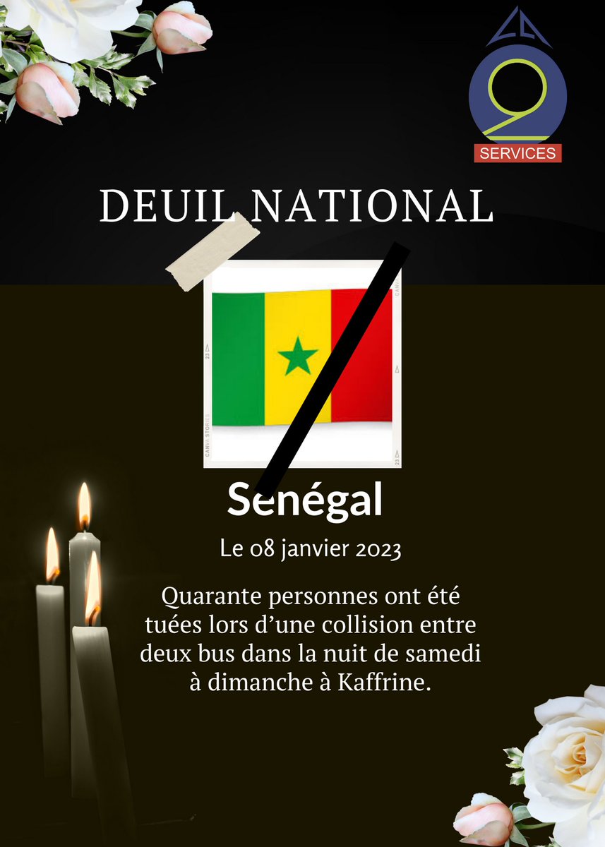 C’est l’accident le plus meurtrier des dernières années pour le pays. Au #Senegal, le président, Macky Sall, vient de décréter un deuil national de trois jours après une collision entre deux bus qui a fait quarante morts et des dizaines de blessés dans la nuit du 7 au 8 janvier.