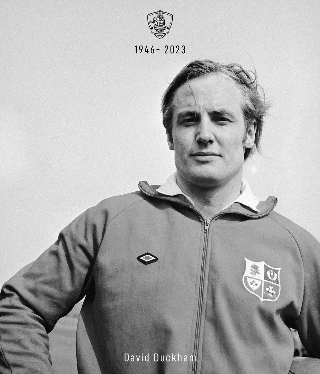 Coventry Rugby is incredibly sad to learn of the news that David Duckham; ex Coventry, England and British and Irish Lions player, has died, aged 76. 
 
Donned as arguably the ‘greatest’ ever Coventry player, our thoughts go out to David’s family at this difficult time. (1/2)