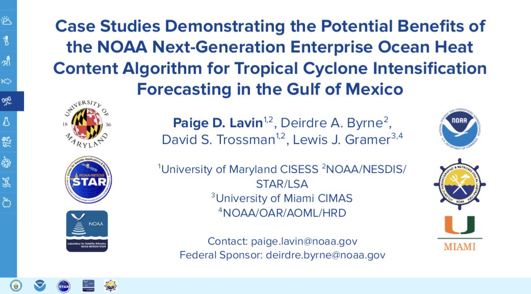 thesciencepaige's tweet photo. Interested in hearing from one of those rare oceanographers at #AMS2023? Come by my talk at 2:45pm MT today in the NOAA Hurricane Forecast Improvement Program session to hear about how our new Ocean Heat Content product can help hurricane intensification forecasting! https://t.co/8DArtpsA1z