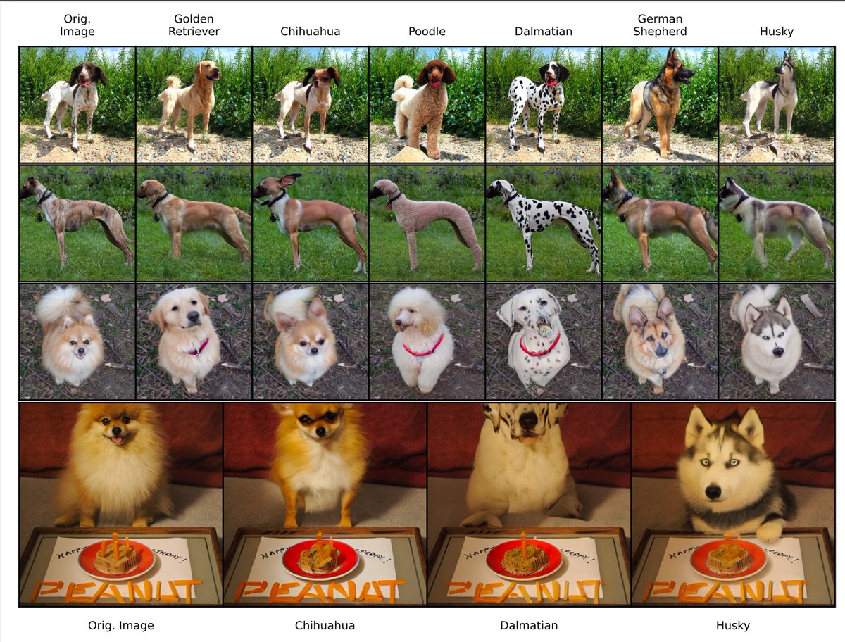 SFResearch's tweet photo. Do you want to make your dog look like a golden retriever? Or get a picture of a cat surfing? Researchers at Salesforce recently developed a new editing algorithm called EDICT - here's a thread on the results and details 🧵 https://t.co/vHDdVonBz0