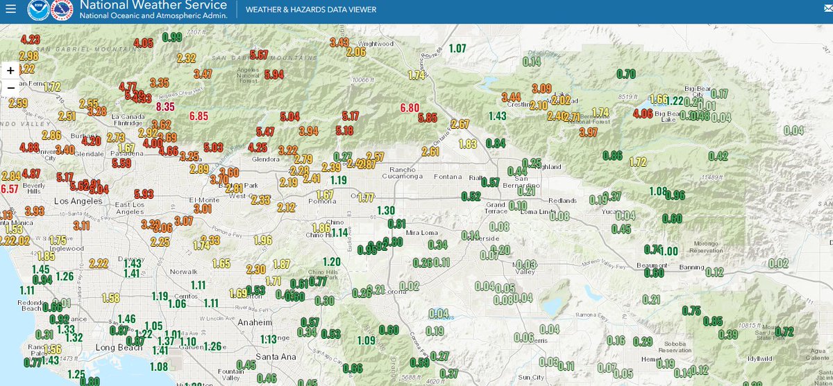 NWS San Diego on Twitter "Here are some rainfall totals on a map for