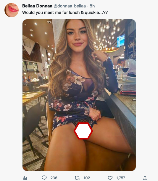 CharlieB_Macman's tweet photo. Twitter is Turing into a cesspool. 
WTF is this doing in my feed. @elonmusk https://t.co/dNzql5vhXN
