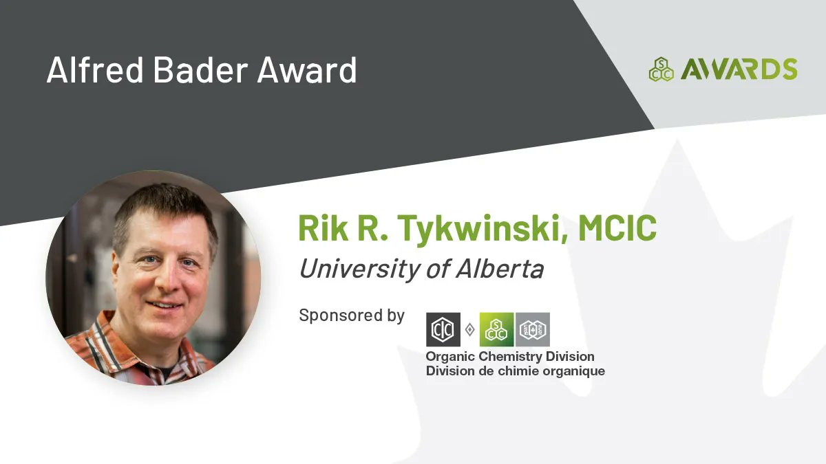 The Alfred Bader award is presented as a mark of distinction for excellence in research in organic chemistry by a scientist currently working in Canada. Congrats Prof. Dr. Rik R. Tykwinski @TykwinskiGroup of <a href="/UAlberta/">University of Alberta</a> on being the recipient of this award buff.ly/3GCrshQ