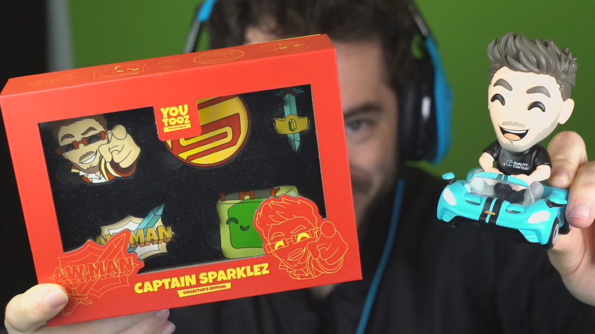 CaptainSparklez's tweet photo. In honor of the new drop on Friday, we do be giving away 3 pairs of CaptainCarklez &amp; pins, all you gotta do is retweet and be following me and @youtooz :D https://t.co/ODDieTkPJi
