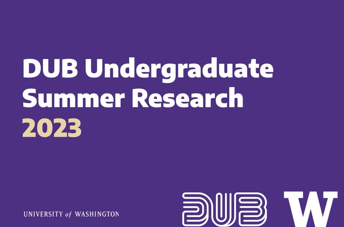 Please RT! We’re excited to invite applications for DUB summer REUs for US-based undergrads. Interns will be matched with a @uwdub faculty mentor, who will hire & lead the intern on an HCI research project. ~9 weeks, paid, on UW campus. Deadline is 1/27: dub.washington.edu/posts/2023/dub…