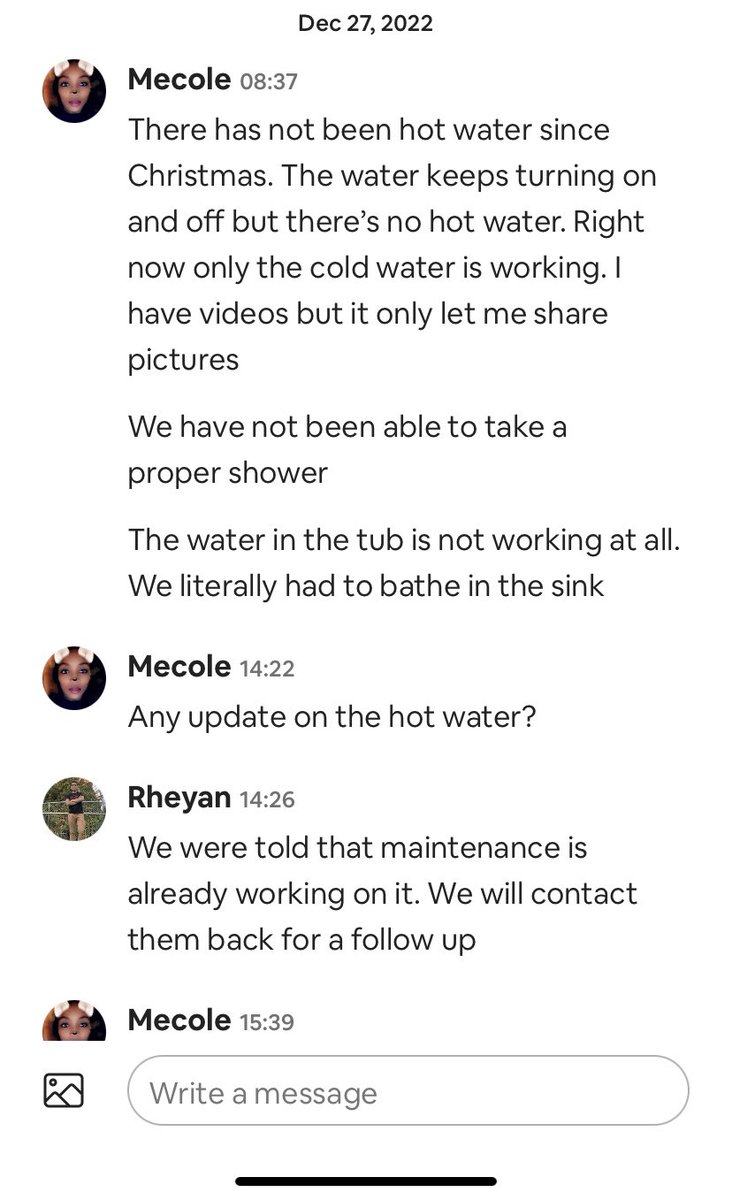KarmelKnockout's tweet photo. @AirbnbHelp @Airbnb  so I’m going back and forth about fucking WATER! WATER!!  Something you NEED! This house is fake idc what ppl say and there’s 4-6 cohost that are just as fake. https://t.co/2ts1UW63en