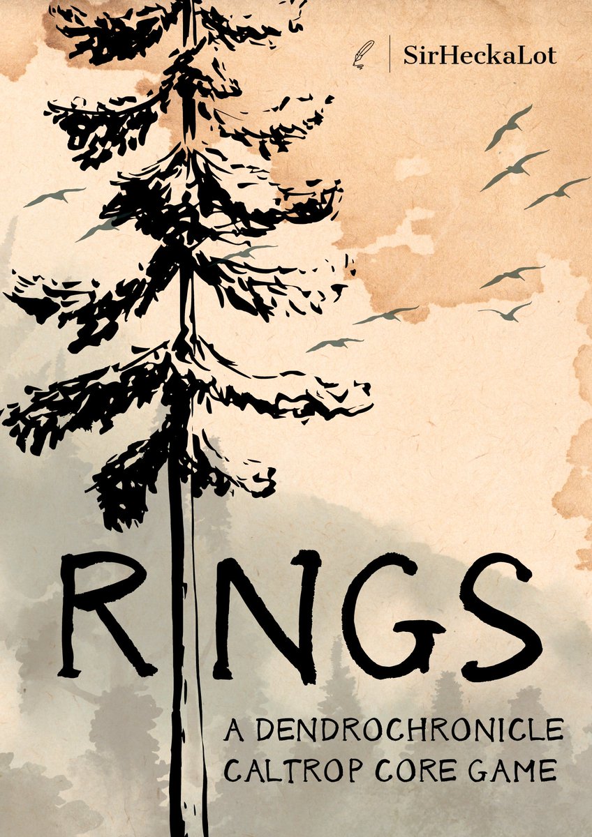 The forest faces many trials, but also many eras of growth. What annals of history will your rings encircle by the time you fall? How much life will you have supported by the time that happens?

RINGS: A DENDROCHRONICLE #caltropcore game coming to an Itch link near you.