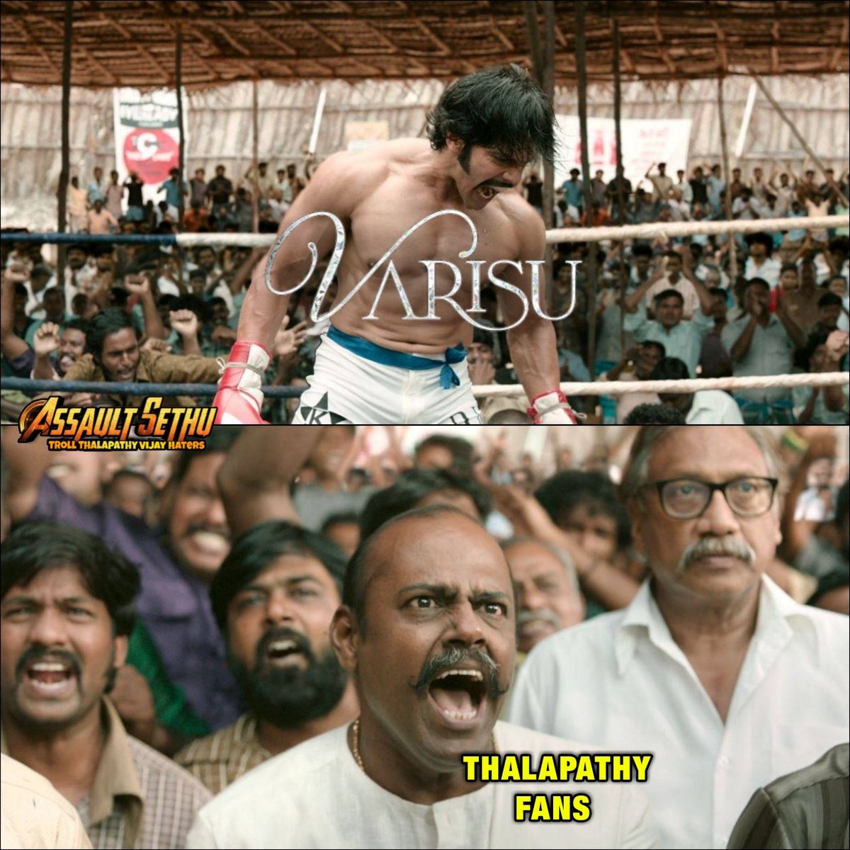Anand_As23's tweet photo. #BlockBusterVarisu 
புதிய எதிரியே வா என்னை எதிர்க்கவே.... 👊🤝
பழைய எதிரிகள் என் ரசிகர் படையிலே... 🔥💝
#VarisuPremiere 
#ThalapathyVijay 
🔥 தளபதி https://t.co/kzehrg5obN
