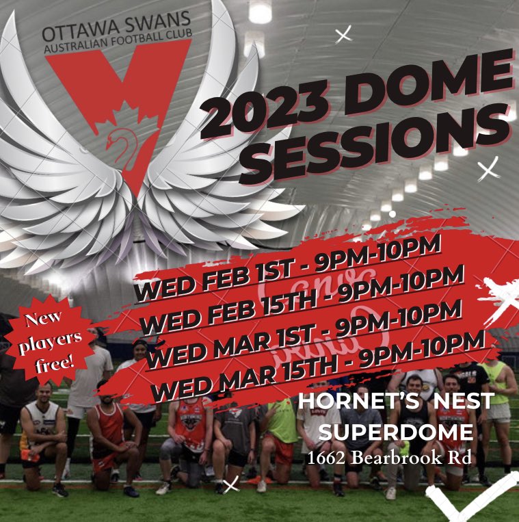 Hey #Ottawa want to try a new sport for free? Come have a kick with our mens and women’s teams starting next month and see what Australian Rules Football is all about!

#ottawasports #ottawafree #aflcanada #sens #ottawafootball #ottawasoccer #womeninsport